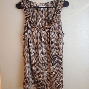 Fashion Bug Sleeveless Animal Print Satin Blouse